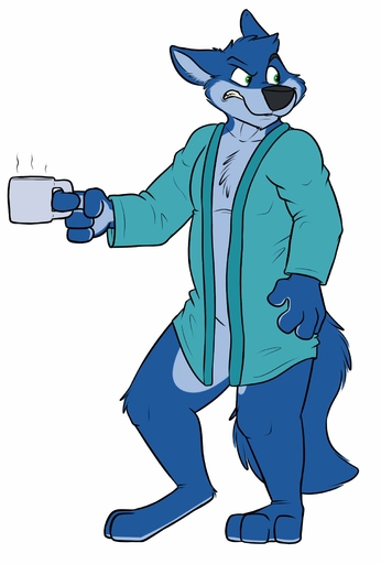 2018 3_toes 4_fingers anthro biped black_nose blue_body blue_countershading blue_fur blue_tail canid canine canis cheek_tuft chest_tuft clenched_teeth clothed clothing container countershade_face countershade_torso countershading cup eyebrows facial_tuft featureless_crotch feet fingers flat_colors full-length_portrait fur glare green_eyes half-closed_eyes head_tuft hi_res holding_butt holding_cup holding_object knee_tuft leg_tuft looking_back male mammal multicolored_body multicolored_fur narrowed_eyes open_clothing open_robe partially_clothed portrait raised_eyebrow robbie_(rotten_robbie) robe rotten_robbie side_view signature simple_background solo standing step_pose teeth toes tuft two_tone_body two_tone_fur white_background wolf // 1222x1810 // 138.1KB