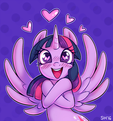 2016 <3 <3_eyes blue_hair blush cutie_mark equid equine eyelashes feathered_wings feathers female feral friendship_is_magic hair hasbro horn horse mammal multicolored_hair my_little_pony open_mouth purple_eyes purple_hair signature simple_background solo sorc symbol-shaped_pupils teeth text twilight_sparkle_(mlp) unusual_pupils winged_unicorn wings // 803x863 // 511.4KB