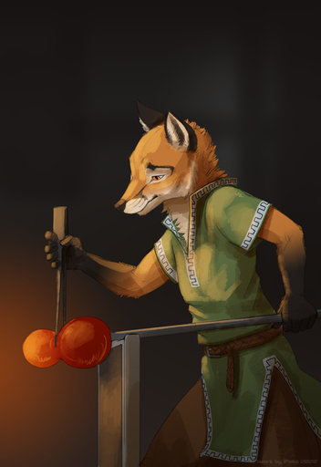 2022 anthro canid canine clothed clothing digital_media_(artwork) fox fully_clothed fur gloves_(marking) green_clothing hi_res holding_object ipoke light lighting mammal markings orange_body orange_fur shaded solo white_body white_fur // 825x1200 // 513.6KB