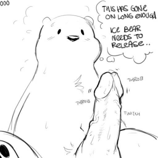 1:1 anthro black_and_white bodily_fluids desperation english_text erection front_view genitals humanoid_genitalia humanoid_penis ice_bear male mammal monochrome mouthless musk nude penis polar_bear simple_background sketch solo sweat text thought_bubble toony ursid ursine vein veiny_penis white_background zonkpunch // 600x600 // 61.5KB