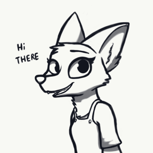 1:1 anthro canid canine clothed clothing dialogue disney enginetrap english_text female fox mammal overalls simple_background sketch skye_(zootopia) solo text white_background zootopia // 1100x1100 // 326.0KB