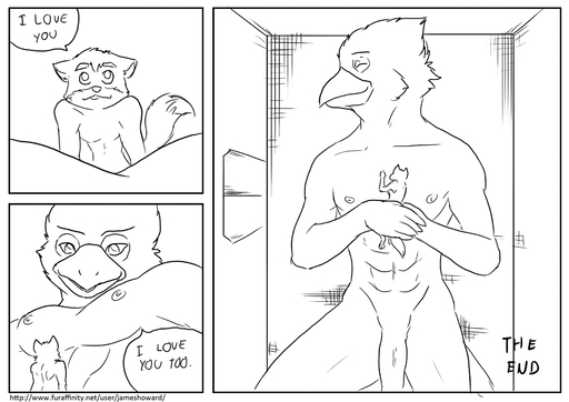 abs anthro avian beak bird black_and_white canid canine comic dialogue digital_drawing_(artwork) digital_media_(artwork) duo english_text eyes_closed falco_lombardi flaccid fox fox_mccloud genitals inside james_howard larger_male looking_at_viewer macro male malemale mammal monochrome muscular nipples pecs penis romantic romantic_couple size_difference smaller_male text video_games // 1280x905 // 254.3KB