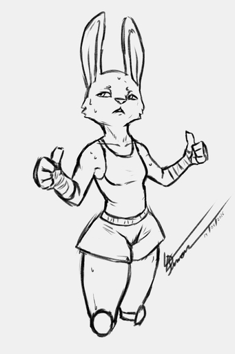 anthro athosvds black_and_white disney double_thumbs_up female gesture hi_res judy_hopps lagomorph leporid long_ears mammal monochrome rabbit simple_background sketch solo thumbs_up tired white_background zootopia // 1133x1700 // 407.6KB