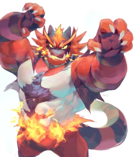 2016 anthro biceps biped claws felid fire generation_7_pokemon incineroar looking_at_viewer male mammal muscular muscular_anthro muscular_male null-ghost pokemon_(species) pseudo_clothing simple_background solo standing stocky video_games white_background yellow_sclera // 959x1115 // 104.0KB