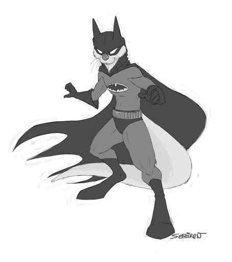anthro athletic athletic_anthro athletic_male bat_symbol batman belt biped cape clothed clothing conditional_dnp costume front_view gloves grey_theme handwear hi_res hood looking_at_viewer lutrine male mammal mask monochrome mustelid otterface sefeiren simple_background sketch solo spandex standing the_goddamn_otterman tight_clothing utility_belt whiskers white_background // 1064x1200 // 138.5KB