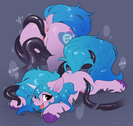 anus blue_hair butt cutie_mark equid equine female feral fetlocks genitals hair hi_res hioshiru horn horse izzy_moonbow_(mlp) lying mammal nude on_front pony purple_body pussy solo sploot tagme tentacle_sex tentacles tentacles_on_female unicorn unicorn_horn // 1280x1211 // 160.9KB