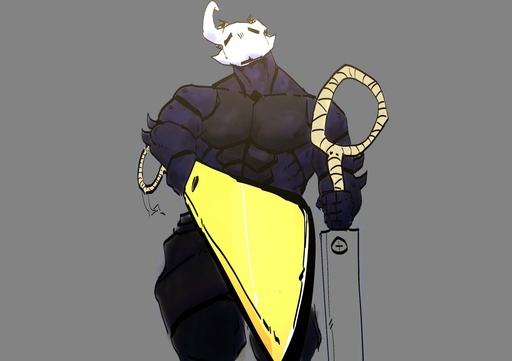 anthro arthropod athletic athletic_anthro athletic_male dual_wielding fecharis goonie-san holding_object holding_weapon hollow_knight horn insect male melee_weapon solo sword team_cherry video_games weapon // 1200x845 // 67.9KB