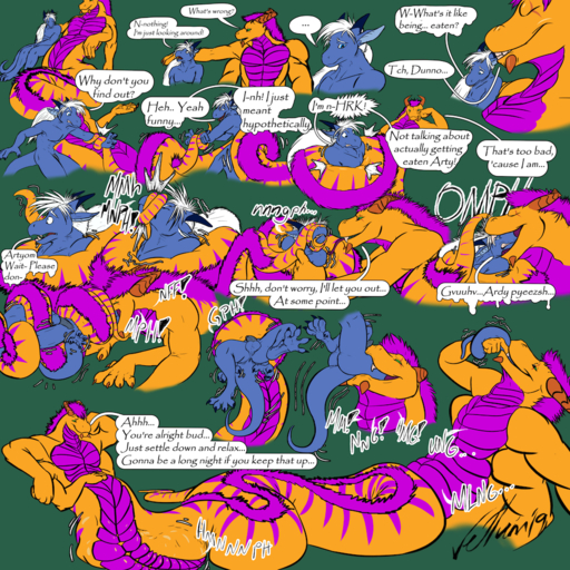 1:1 ambiguous_gender anthro apode arms_by_side artyom_(duke-jarnunvosk) balls begging claws coiling comic dialogue draconcopode dragon duo english_text feet forced fur genitals grunting hair kick legless male mouth_closed naga nude penis prehensile_tail reptile restrained scales scalie serpentine snake spread_toes stomach_bulging struggling swallowing text toes vellum vore // 1000x1000 // 1.3MB
