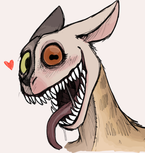 2019 <3 ambiguous_gender bodily_fluids happy headshot_portrait heterochromia keadonger long_tongue looking_at_viewer mammal open_mouth open_smile portrait saliva scp-422 scp_foundation sharp_teeth simple_background smile solo stitch_(disambiguation) teeth tongue tongue_out // 801x849 // 454.3KB