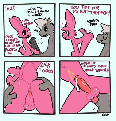 4_panel_comic <3 absurd_res after_oral anthro anus ass_up balls bedroom_eyes bent_over big_penis blue_background blush blush_lines bodily_fluids butt butt_in_face cheek_tuft chest_tuft dripping duo ear_piercing ear_ring equid equine erection eyes_closed facial_tuft fur genital_fluids genitals grey_body grey_fur half-closed_eyes hi_res horse huge_penis humanoid_genitalia humanoid_penis lagomorph leporid looking_back male malemale mammal narrowed_eyes open_mouth open_smile penis perineum piercing pink_body pink_fur precum precum_drip precum_string presenting presenting_anus presenting_balls presenting_hindquarters rabbit raised_leg ramming saliva saliva_drip saliva_on_balls saliva_on_penis saliva_string seductive simple_background smile the_xing1 tongue tongue_out tuft vein veiny_penis // 3000x3111 // 504.6KB