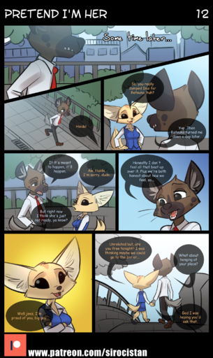anthro bottomwear business_suit canid canine clothing comic daww dialogue dress_shirt dress_shoes english_text female fennec fenneko fox haida hi_res hyaenid hynea male mammal necktie number page_number plant shirt siroc skirt spotted_hyena suit text topwear tree url vest vulpes // 1250x2100 // 1.6MB