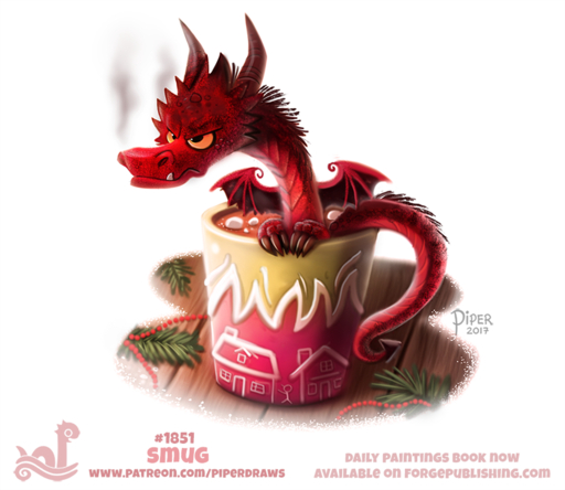 2017 amber_eyes ambiguous_gender beverage candy christmas cryptid-creations cup dessert dragon fangs food grumpy holidays horn hot_cocoa humor j._r._r._tolkien marshmallow membrane_(anatomy) membranous_wings middle-earth_(tolkien) pun red_body red_scales scales simple_background smaug smoke solo text the_hobbit url visual_pun white_background wings // 900x781 // 552.9KB