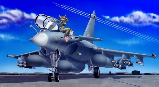 2018 aircraft airplane anthro barefoot biped black_nose canid canine dassault_rafale day detailed_background digital_media_(artwork) feet female fox mammal outside sky solo tales_foxdale // 1280x698 // 154.7KB