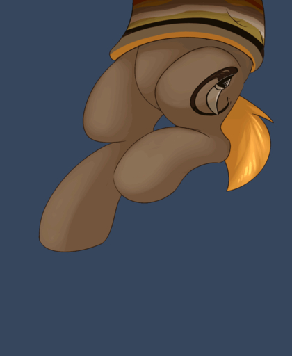 2014 animated braeburned clothing cutie_mark digital_media_(artwork) equid equine feral goina hooves horse male mammal pony shirt short_playtime simple_background solo topwear umber // 761x928 // 2.4MB