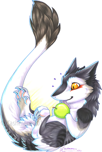2012 absurd_res ambiguous_gender apple balthazar food fruit hi_res kashmere lying male mammal on_back plant sergal solo young // 1920x2868 // 3.3MB