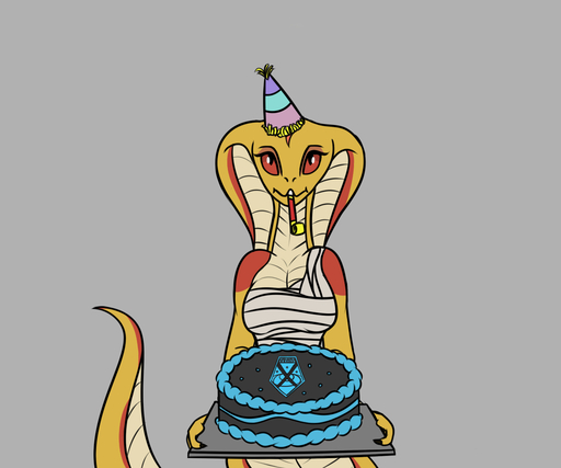 6:5 anthro apode bandage breasts cake clothing dessert draconcopode female food grey_background hat headgear headwear legless metriccaboose naga non-mammal_breasts party_hat party_horn pupils red_body red_scales red_sclera reptile scales scalie serpentine simple_background slit_pupils snake snake_hood solo video_games viper_(x-com) white_body white_scales x-com yellow_body yellow_scales // 1200x1000 // 220.5KB