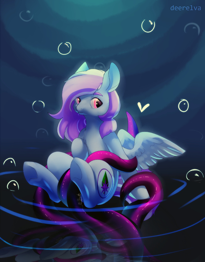 cutie_mark elvche equine fan_character female hair horse long_hair mammal my_little_pony pegasus solo tentacle tentacle_porn water wings // 1400x1789 // 1.3MB