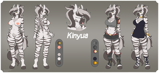 absurd_res anthro areola big_breasts breasts clothed clothing equid equine female hi_res horse kinyua mammal model_sheet nipples nude reaper3d smile stripes tongue tongue_out zebra // 5000x2300 // 2.4MB