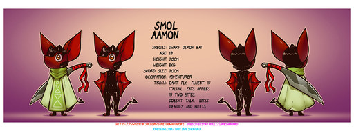 anthro dwarf_demon_bat hi_res james_howard male model_sheet smol_aamon_(james_howard) solo // 2384x885 // 1.1MB