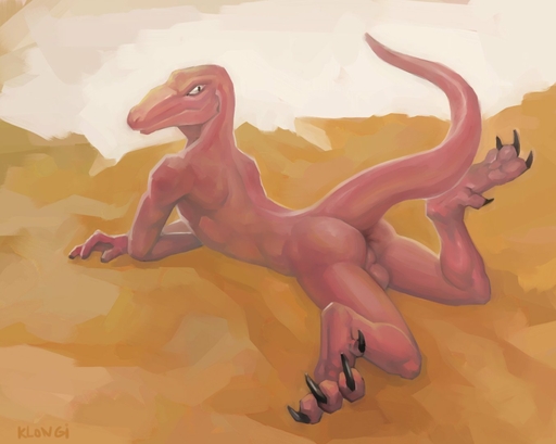 2016 anthro anus backsack balls butt claws klongi lizard looking_at_viewer looking_back lying male nude on_front rear_view reptile scalie solo toe_claws // 1354x1082 // 87.6KB