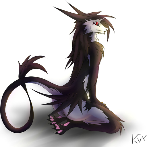 1:1 anthro anus butt claws female genitals hi_res kanevex kneeling mammal pussy red_eyes sergal simple_background sitshl sitting smile solo toe_claws white_background // 2000x2000 // 1.7MB