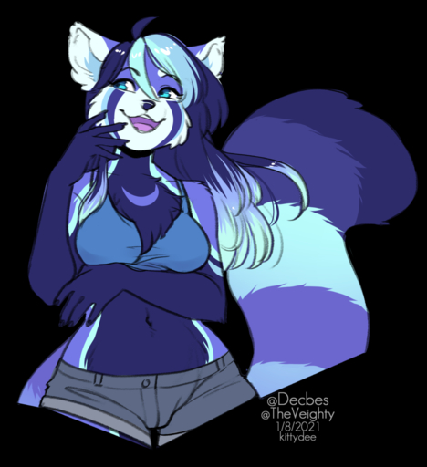 2021 5_fingers ailurid alpha_channel anthro blue_eyes breasts digital_media_(artwork) female fingers hi_res kittydee mammal midriff navel red_panda simple_background solo transparent_background // 1169x1280 // 698KB