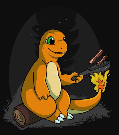 ambiguous_gender bacon charmander conditional_dnp fire flaming_tail food green_eyes meat night nintendo outside pokemon pokemon_(species) reptile scalie semi-anthro solo star tojo_the_thief video_games // 871x983 // 216.0KB