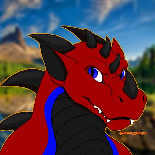 1:1 2019 absurd_res anthro blue_eyes blurred_background cloud desert dragon emberdragon_(character) hi_res horn looking_at_viewer male scalie smile smirk solo teeth western_dragon wilddoggorogue // 4001x4001 // 2.9MB