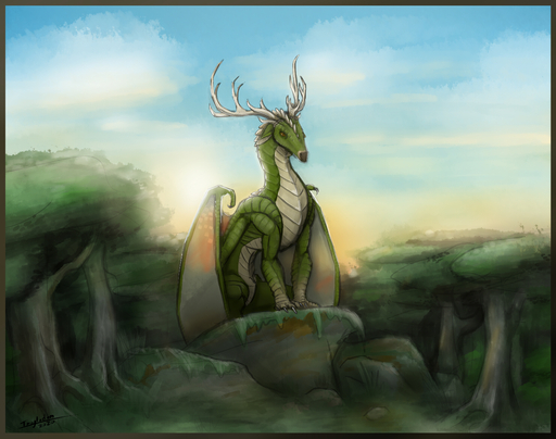 absurd_res antlers claws dragon feral hi_res horn hybrid portrait scalie sirtroglodon solo wings // 3800x3000 // 6.5MB