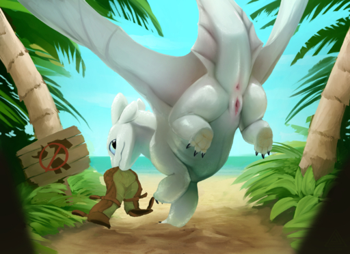 anus ass_up beach butt claws clothing detailed_background dragon dreamworks elicitie female feral fin genitals hi_res hindpaw how_to_train_your_dragon light_fury looking_back nubless outside palm_tree paws plant presenting presenting_hindquarters pussy raised_tail rear_view sand scalie seaside sign solo spread_legs spreading tree western_dragon wings // 2132x1550 // 3.6MB