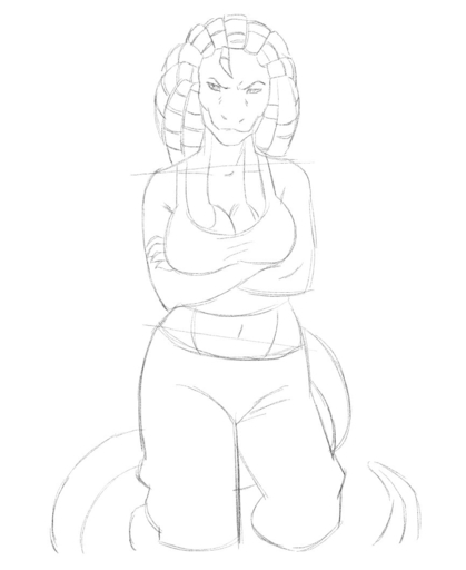 2016 alligator alligatorid animated annoyed anthro biped breasts clothed clothing crocodilian crossed_arms dreadlocks female fully_clothed fuzzamorous gesture grin hair looking_at_viewer loop middle_finger midriff navel non-mammal_breasts reptile scalie short_playtime simple_background sketch smile solo standing teeth white_background zynn // 866x1058 // 2.8MB