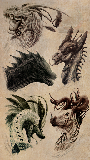 2017 archspirigvit dragon feral group headshot_portrait hi_res horn open_mouth portrait scales sketch spines teeth tongue traditional_media_(artwork) white_body white_scales // 900x1601 // 2.9MB