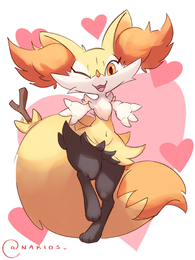 2022 3_fingers 3_toes <3 absurd_res anthro artist_name black_body black_fur braixen brown_pupils chest_tuft colored digital_drawing_(artwork) digital_media_(artwork) digitigrade eyelashes fangs feet female fingers fluffy fluffy_ears fluffy_tail front_view full-length_portrait fur fur_tuft happy heart_background hi_res hindpaw hip_tuft inner_ear_fluff iris legs_together long_tail looking_at_viewer multicolored_body multicolored_fur nakios navel one_eye_closed one_leg_up open_mouth open_smile orange_body orange_eyes orange_fur orange_inner_ear_fluff orange_nose orange_tail paws pink_tongue pokemon_(species) portrait prick_ears pupils raised_leg reaching_towards_viewer red_text shaded shoulder_tuft simple_background small_waist smile smiling_at_viewer snout solo standing stick text toes tongue tuft two_tone_tail video_games white_background white_body white_fur wide_hips wink yellow_body yellow_ears yellow_fur yellow_inner_ear yellow_tail // 1800x2400 // 1.3MB