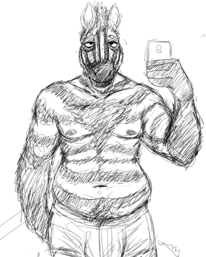 2016 5_fingers anthro beard black_and_white bulge cellphone clothing collarbone digital_drawing_(artwork) digital_media_(artwork) equid equine eyebrows facial_hair fingers front_view fur half-closed_eyes hi_res hladilnik holding_object horse humanoid_hands love_handles male mammal monochrome mostly_nude narrowed_eyes navel nipples phone portrait selfie simple_background sketch slightly_chubby solo standing striped_body striped_fur stripes three-quarter_portrait underwear white_background zebra zebra_dad_(hladilnik) // 1028x1280 // 1.2MB