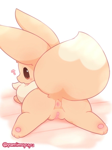 anus brown_body butt eevee female feral genitals hi_res looking_at_viewer looking_back lying nakimayo pokemon_(species) pussy question_mark raised_tail solo spread_legs spreading video_games // 900x1200 // 51.7KB