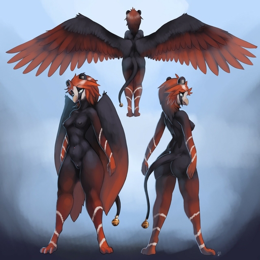 1:1 2015 accipitrid accipitriform anthro avian beak bearded_vulture bell big_butt biped bird black_body black_feathers blue_background blue_eyes breasts brown_body brown_feathers brown_hair butt butt_pose feathered_wings feathers felid female genitals grave_gryphon gryphon hair hi_res hybrid mammal multicolored_body multicolored_feathers multiple_angles mythological_avian nipples non-mammal_breasts nude old_world_vulture pose pussy rear_view red_hair simple_background smile solo standing thick_thighs vulture white_body white_feathers wide_hips wings zerolativity // 1280x1280 // 193.9KB