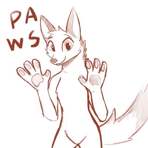 1:1 2020 anthro canid enginetrap featureless_crotch fur head_tuft hi_res looking_at_viewer mammal monochrome nude pawpads simple_background smile solo tuft white_background // 1250x1250 // 126KB