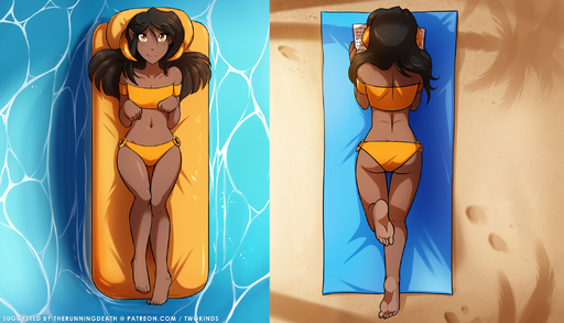 2019 5_fingers 5_toes 7:4 amber_eyes animal_humanoid bare_shoulders beach bikini black_hair blush book breasts butt clothed clothing collarbone conditional_dnp dakimakura_design dark_body dark_skin dragon dragon_humanoid feet female fingers flat_chested floating hair hi_res horn humanoid looking_at_viewer lounging lying madam_reni_(twokinds) midriff navel on_back on_front one_leg_up orange_clothing orange_eyes outside raised_leg reading sand seaside shadow shoulder_blades skimpy smile solo swimwear text thigh_gap toes tom_fischbach twokinds url water webcomic webcomic_character // 2240x1280 // 3.3MB