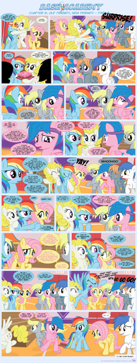 2013 absurd_res accessory blonde_hair blue_body blue_feathers blue_fur blue_hair cake comic cutie_mark derpy_hooves_(mlp) dessert dialogue digital_media_(artwork) english_text equid equine feathered_wings feathers female feral firefly_(pre-g4) fluttershy_(mlp) food freckles friends friendship_is_magic fur grey_body grey_fur group gym hair hasbro headband hi_res horse inside male mammal multicolored_hair my_little_pony pegasus pink_body pink_fur pink_hair purple_eyes rainbow_dash_(mlp) rainbow_hair sorc surprise_(pre-g4) text white_body white_fur wings yellow_body yellow_feathers yellow_fur // 1155x3047 // 2.6MB