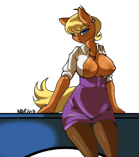 2013 absurd_res anthro anthrofied avante92 big_breasts blonde_hair blue_eyes bottomwear breasts clothed clothing desk earth_pony equid equine female furniture hair hi_res high_waisted_bottomwear horse jewelry legwear looking_at_viewer mammal ms._harshwhinny_(mlp) necklace pencil_skirt piercing pony simple_background skirt solo stockings table white_background // 2300x2600 // 4.9MB