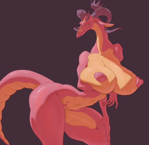 2022 animated anthro big_breasts breasts collaboration dragon evenesko.d.fox_(artist) female horn huge_breasts nipples non-mammal_breasts nude shredded_wheat simple_background smoke solo // 626x608 // 5.6MB