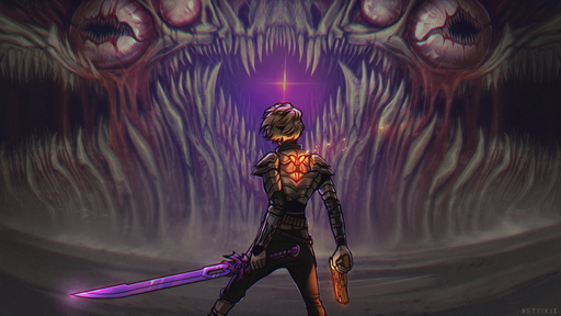 16:9 2019 5_fingers armor blonde_hair duo felix_kjellberg fingers hair hi_res holding_object holding_sword holding_weapon human male mammal melee_weapon monster neytirix pewdiepie standing sword terraria video_in_description wall_of_flesh weapon widescreen // 2560x1440 // 3.0MB