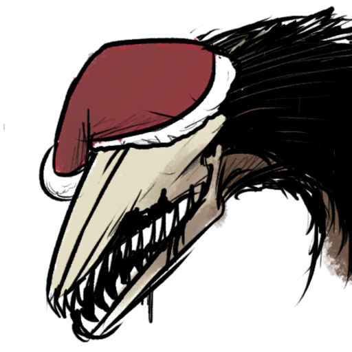 1:1 2017 ambiguous_gender christmas christmas_clothing christmas_headwear clothing hat headgear headshot_portrait headwear holidays keadonger low_res portrait santa_hat scp-682 scp_foundation sharp_teeth simple_background solo teeth white_background // 469x469 // 142.5KB