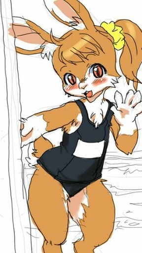 accessory anthro blush clothed clothing digital_media_(artwork) female flat_chested fur gesture hair hair_accessory hair_tie kikurage lagomorph leporid long_ears long_hair looking_at_viewer mammal multicolored_body multicolored_fur one-piece_swimsuit open_mouth orange_body orange_fur ponytail rabbit red_eyes school_swimsuit smile solo standing swimwear teeth waving white_body white_fur // 320x568 // 33.6KB