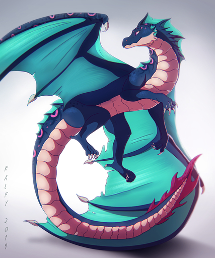 2019 5:6 absurd_res claws digital_media_(artwork) dragon feral hi_res horn kalfy male membrane_(anatomy) membranous_wings scales scalie simple_background solo spines western_dragon wings // 3500x4200 // 10.1MB