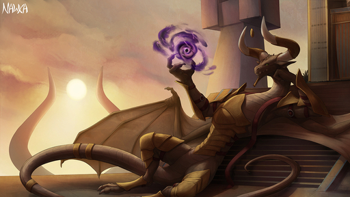 16:9 2020 3_fingers claws day detailed_background digital_media_(artwork) dragon feet fingers horn membrane_(anatomy) membranous_wings nawka nicol_bolas outside scales scalie sky sun toes western_dragon widescreen wings // 1440x810 // 779.7KB