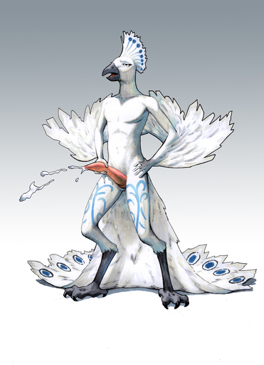 4_toes 5_fingers absurd_res anatomically_correct anatomically_correct_genitalia anatomically_correct_penis animal_genitalia animal_penis anisodactyl anthro avian beak bird bird_feet black_body blue_body blue_feathers bodily_fluids cloaca cum dhamill ejaculation erection feathered_wings feathers feet fingers galliform genital_fluids genitals girly half-closed_eyes hands_on_hips hi_res holding_penis kujaku_(house_of_immortals) male markings moan narrowed_eyes nude okko open_mouth orgasm orgasm_face peafowl penis phasianid simple_background solo spots standing tail_feathers talons toes white_background white_body white_feathers wings // 2480x3425 // 2.4MB
