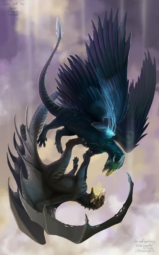 10:16 2018 archspirigvit claws day detailed_background digital_media_(artwork) dragon duo falling feathered_dragon feathered_wings feathers feral flying full-length_portrait fur furred_dragon hi_res horn lailie_dragon_lovard open_mouth outside portrait sky teeth wings // 800x1280 // 148.6KB