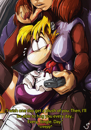 blush breasts clothing controller duo female human humanoid lips male mammal not_furry rayman raypeople_(rayman) remote_control spirale text video_games // 811x1150 // 1.5MB