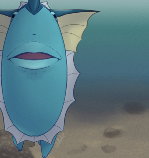 2022 ambiguous_gender blue_body boke_(artist) eeveelution feral fin lips looking_at_viewer meme open_mouth pokemon_(species) sand shaded solo underwater vaporeon video_games water what // 751x800 // 619.9KB